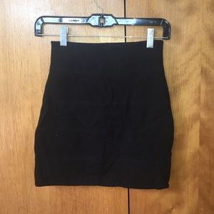 Black Banded Mini Pencil Skirt